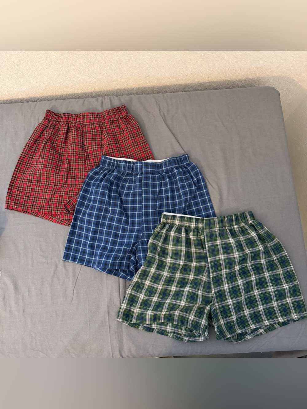 wonder nation Women’s size XS Plaid Cotton Boxer Shorts Set - Red, Blue, Green